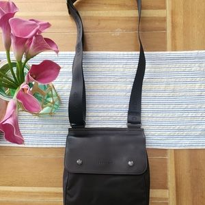 LONGCHAMP BROWN LEATHER/NYLON MESSENGER BAG